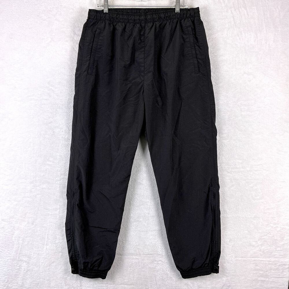 VTG LL Bean Rain Pants Mens L Black Nylon Drawstring Outdoor Trekking 80s 90s